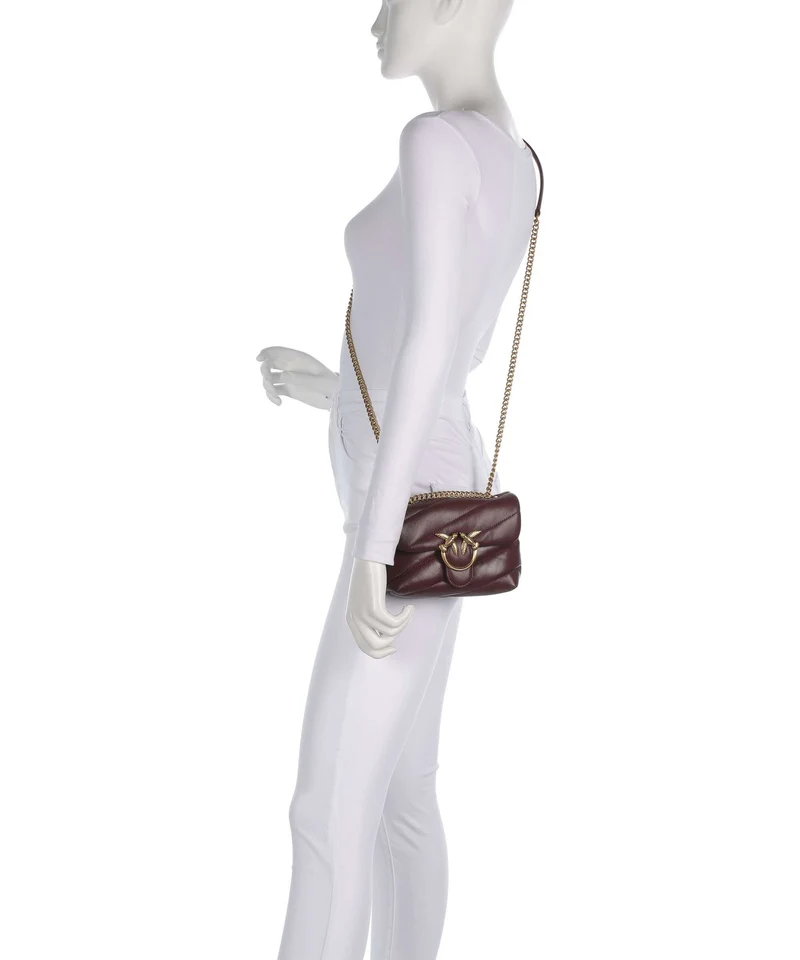 Pinko Love Puff Baby Sac porté épaule burgundy wine/antique gold