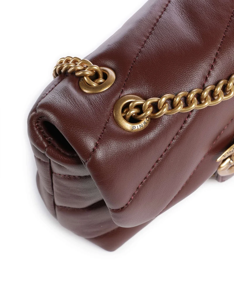 Pinko Love Puff Baby Sac porté épaule burgundy wine/antique gold