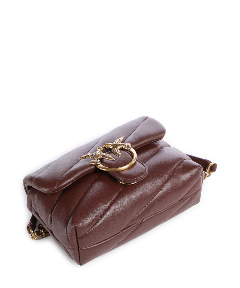 Pinko Love Puff Baby Sac porté épaule burgundy wine/antique gold