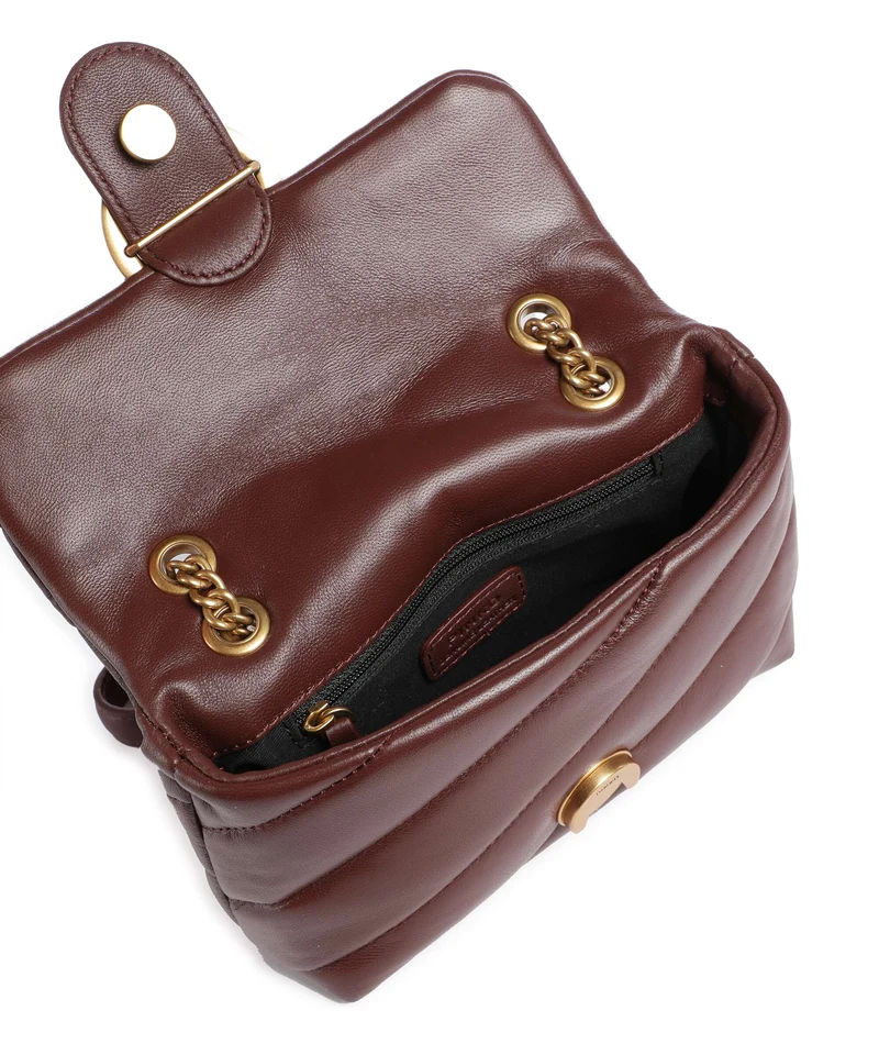 Pinko Love Puff Baby Sac porté épaule burgundy wine/antique gold