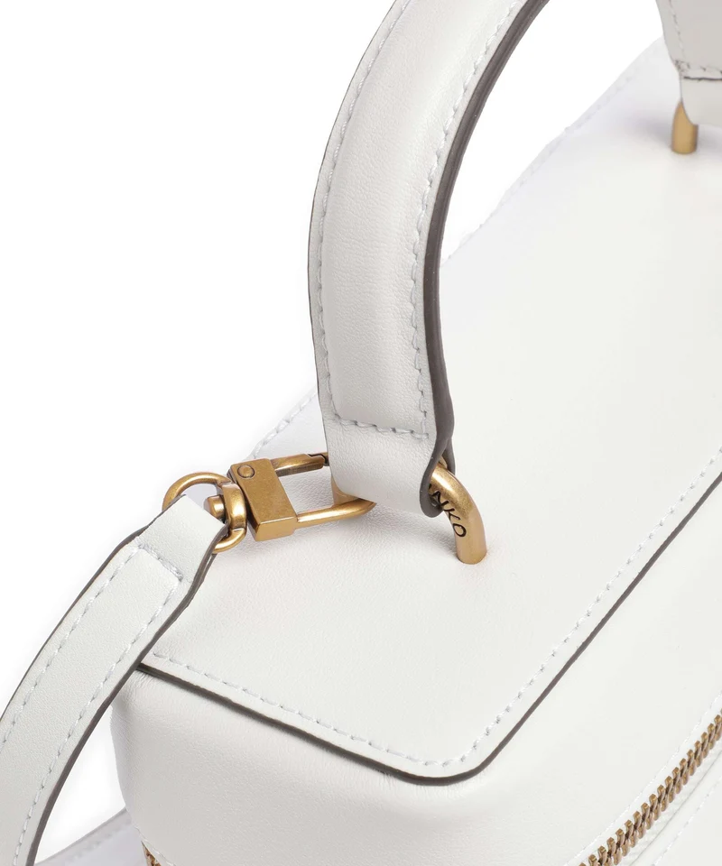 Pinko Vanity Mini Sac bandoulière bianco nembo/antique gold