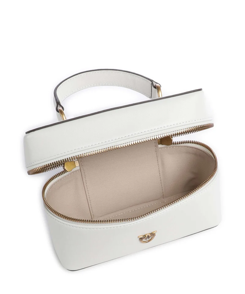 Pinko Vanity Mini Sac bandoulière bianco nembo/antique gold