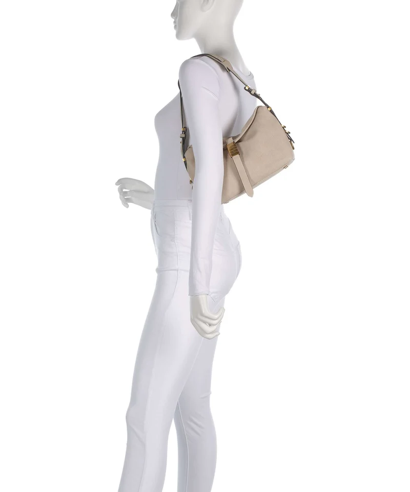 Pinko Saddle Horizontal Mini Sac porté épaule beige/grigio fumo/antique gold