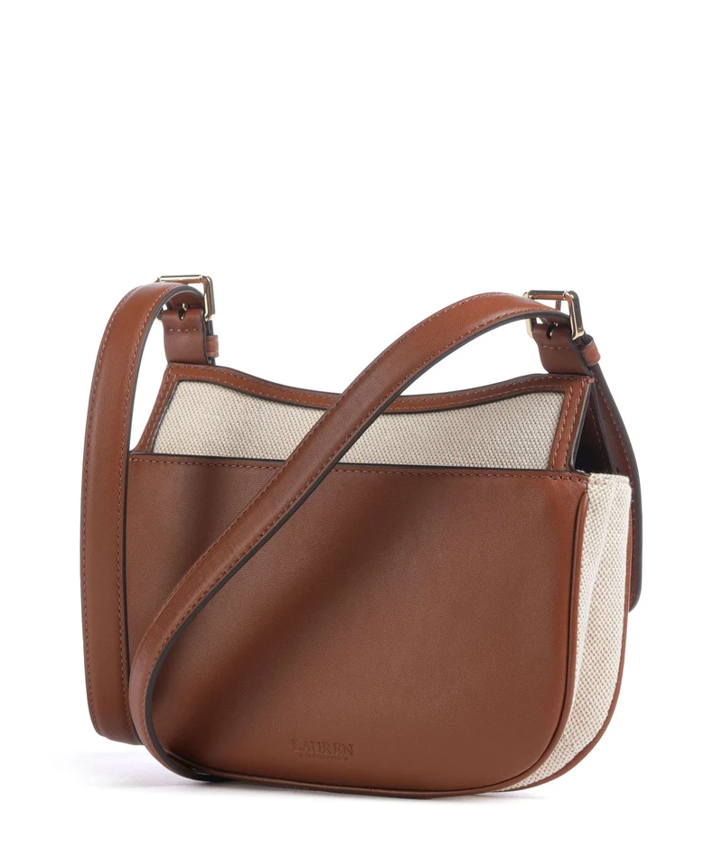 Lauren Ralph Lauren Marcy Medium Sac bandoulière natural/buff canvas/lauren tan