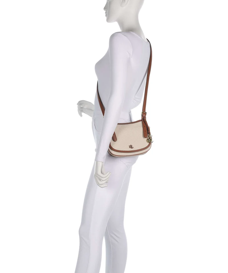 Lauren Ralph Lauren Marcy Medium Sac bandoulière natural/buff canvas/lauren tan