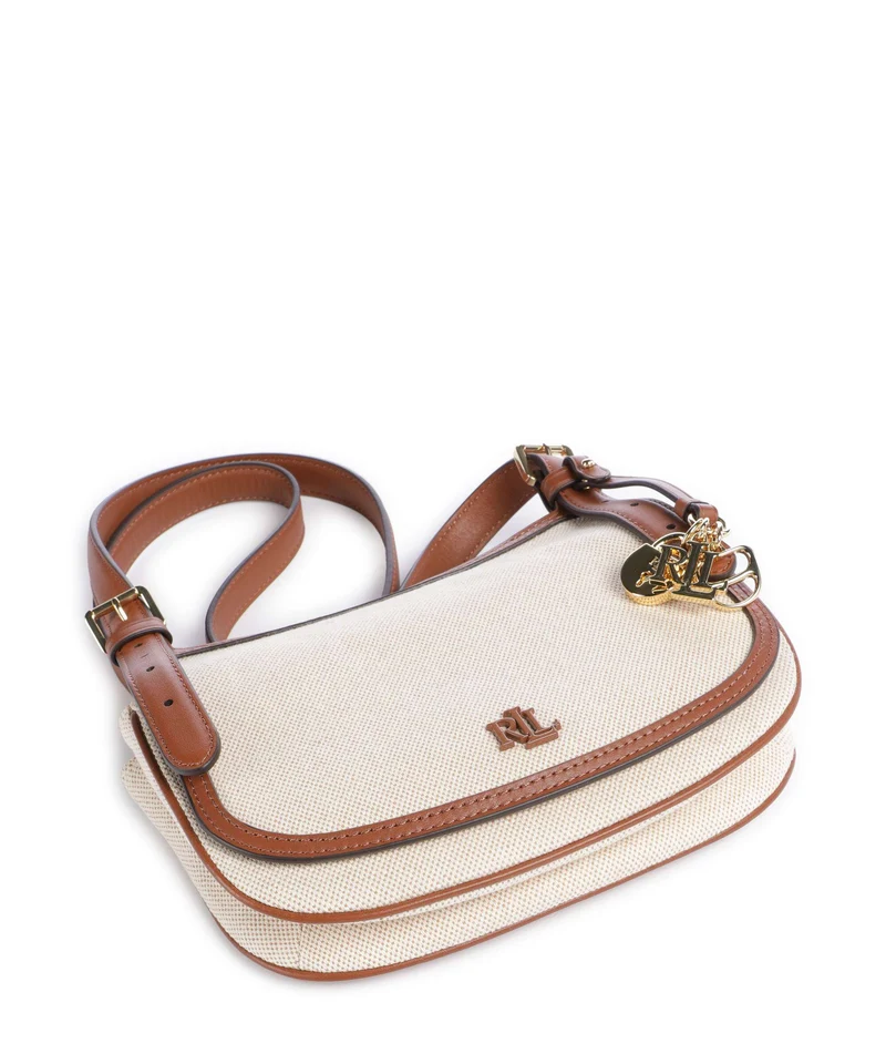 Lauren Ralph Lauren Marcy Medium Sac bandoulière natural/buff canvas/lauren tan