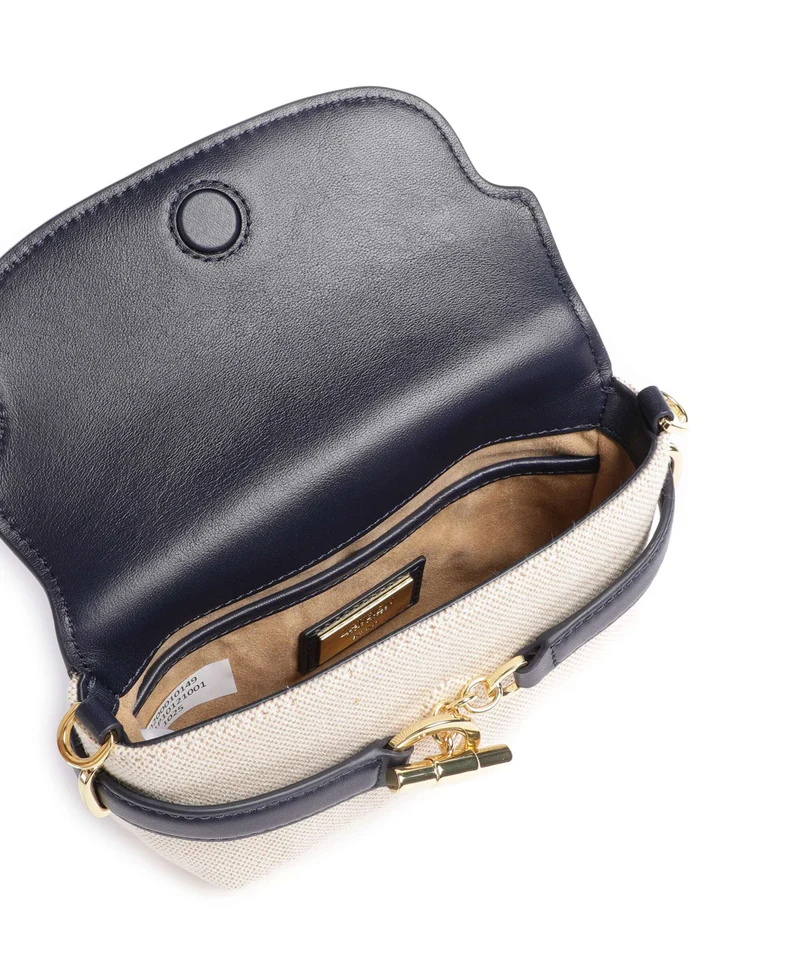 Lauren Ralph Lauren Blaike Small Sac bandoulière natural/buff canvas/refined navy
