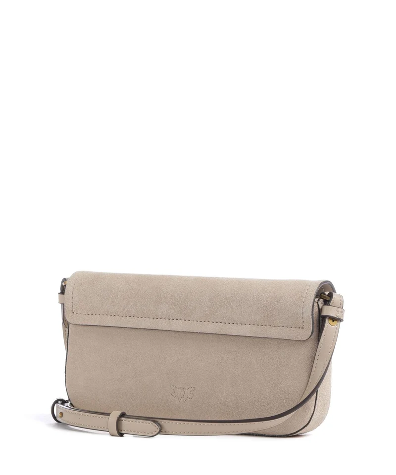 Pinko Saddle Flat Sac bandoulière beige/grigio fumo/antique gold