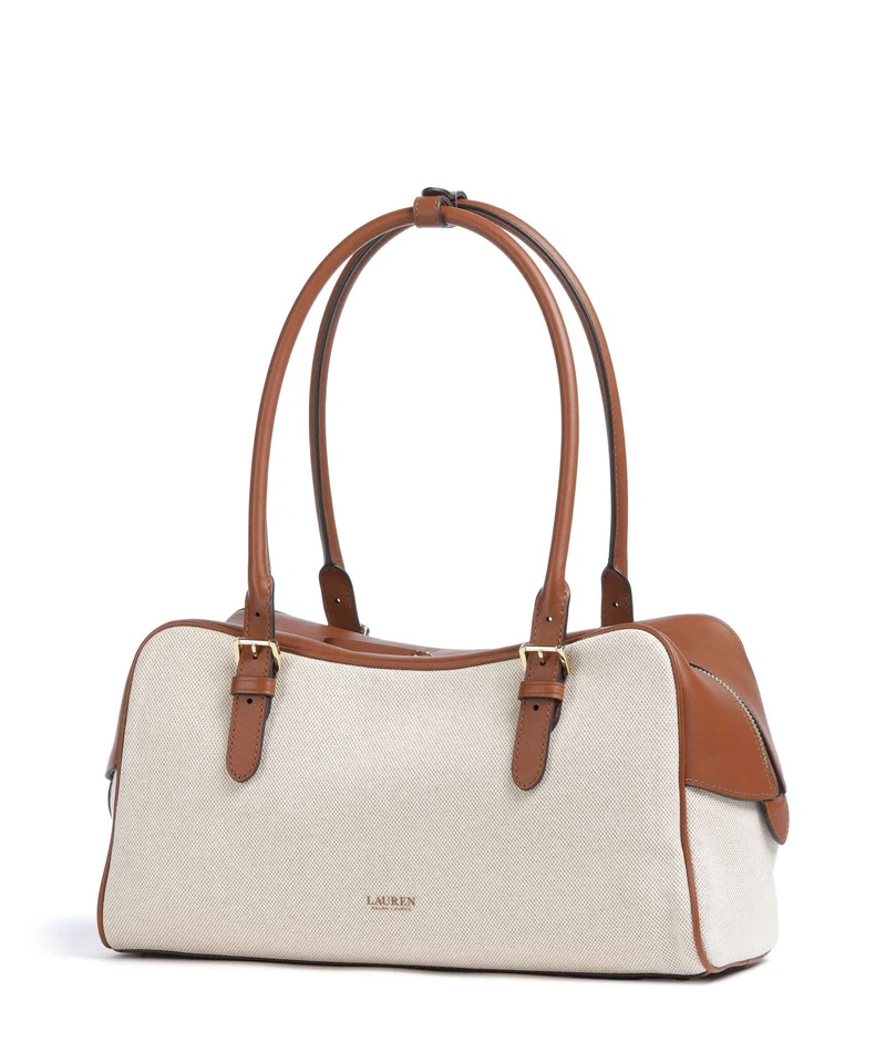 Lauren Ralph Lauren Marcy Sac porté épaule natural/buff canvas/lauren tan