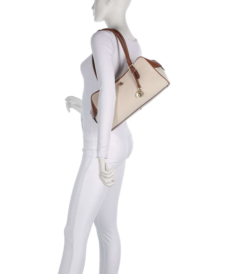 Lauren Ralph Lauren Marcy Sac porté épaule natural/buff canvas/lauren tan