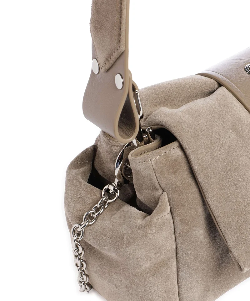 Vivienne Westwood Hazel Suede Treasure Sac porté épaule stone
