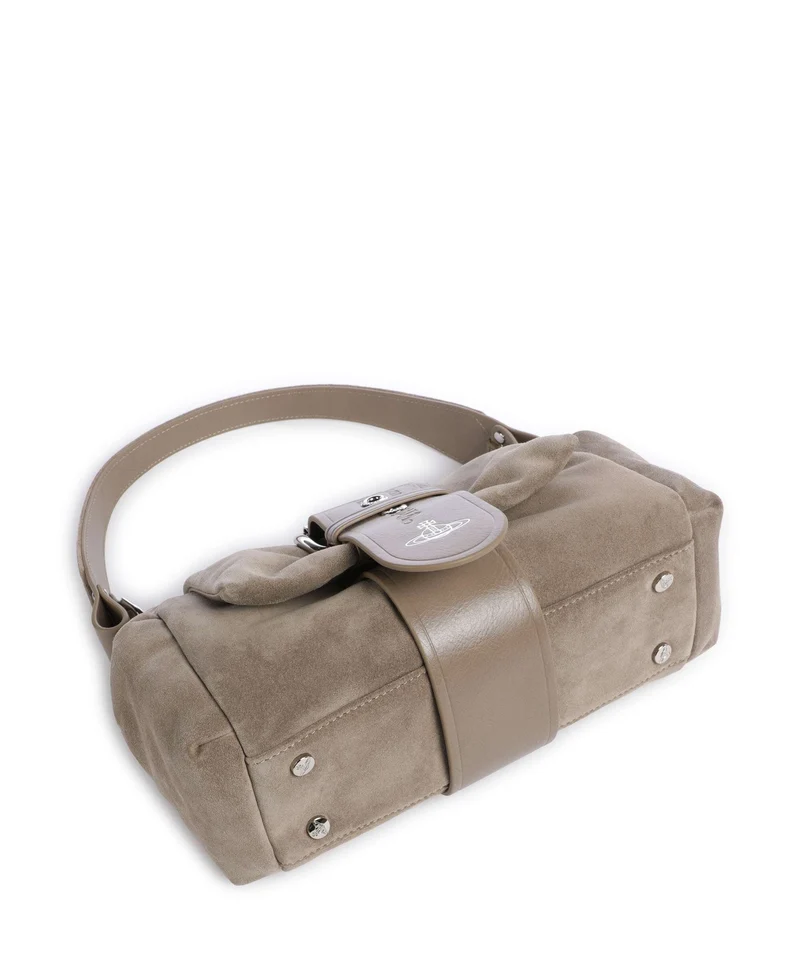 Vivienne Westwood Hazel Suede Treasure Sac porté épaule stone