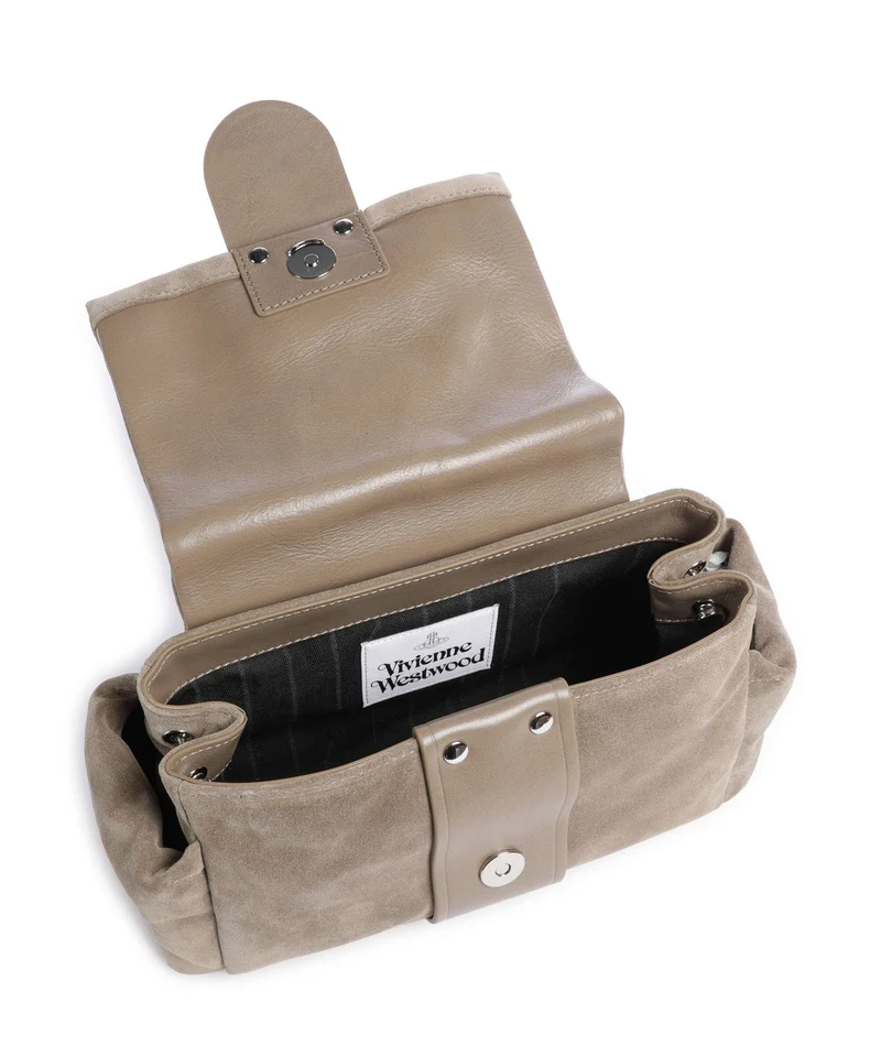 Vivienne Westwood Hazel Suede Treasure Sac porté épaule stone