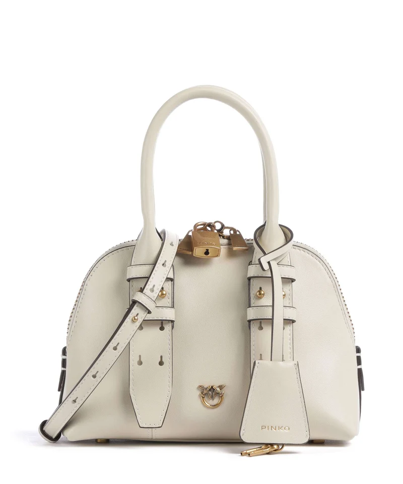 Pinko Bowling Mini Sac à main bianco seta/antique gold