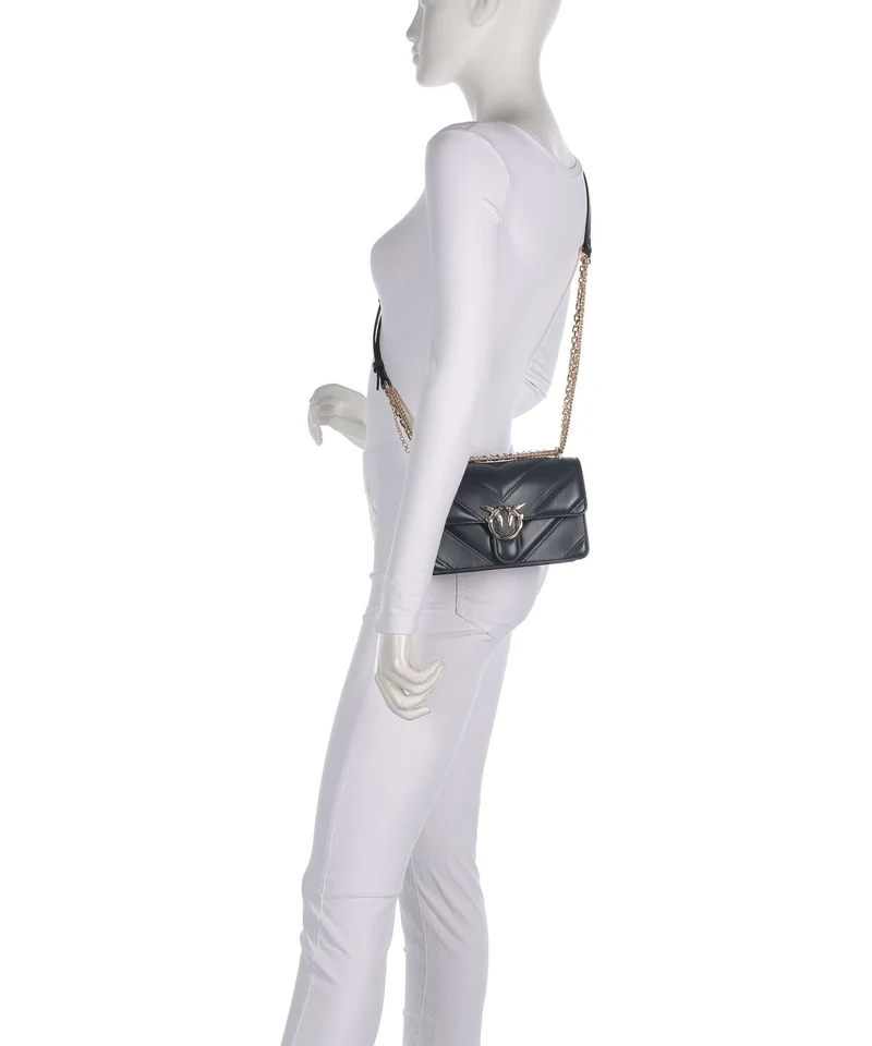 Pinko Love One Mini Sac porté épaule grigio asfalto/oro mordore
