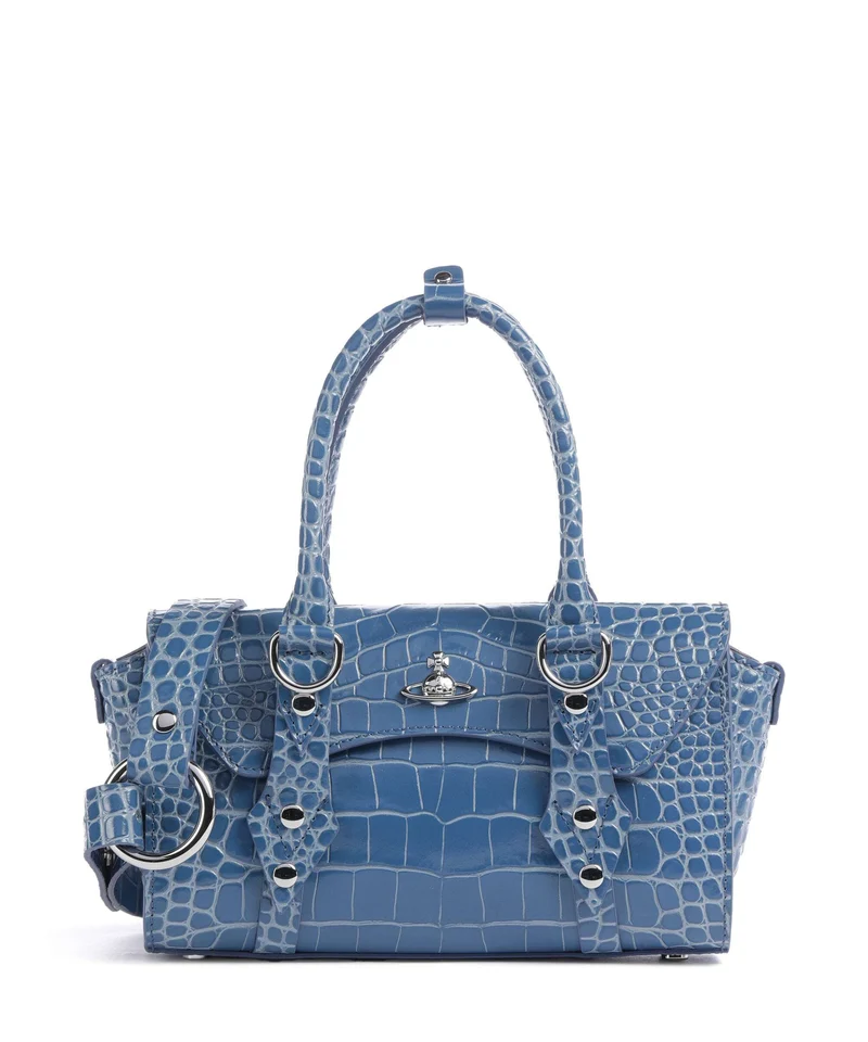 Vivienne Westwood Bettina Embossed Croc Mini Sac à main blue