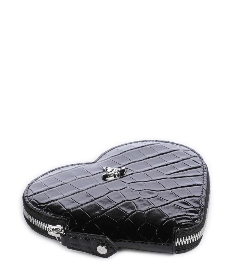 Vivienne Westwood Heart Embossed Croc Sac bandoulière black