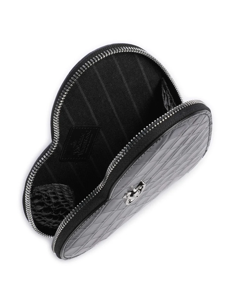 Vivienne Westwood Heart Embossed Croc Sac bandoulière black