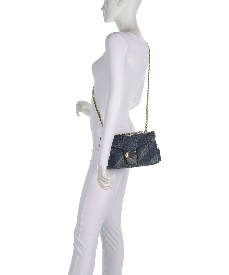 Coach Tabby Soft Quilted Loved Denim 26 Sac porté épaule dark indigo
