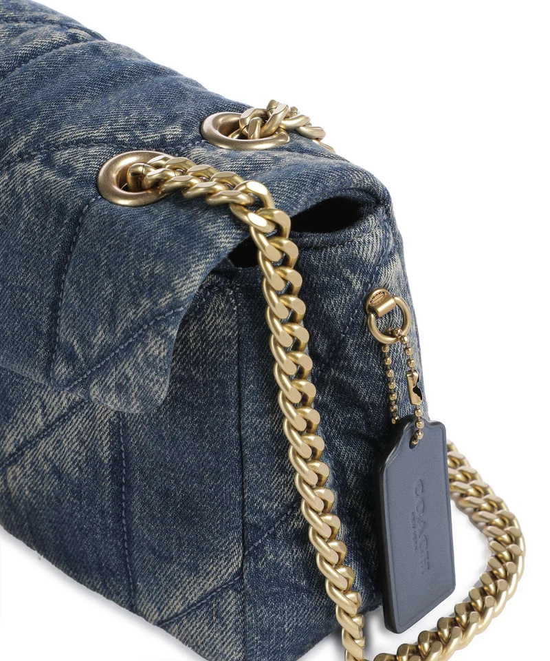 Coach Tabby Soft Quilted Loved Denim 26 Sac porté épaule dark indigo