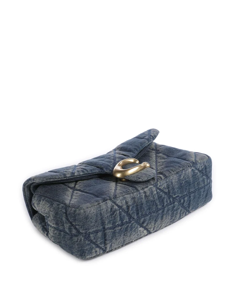 Coach Tabby Soft Quilted Loved Denim 26 Sac porté épaule dark indigo