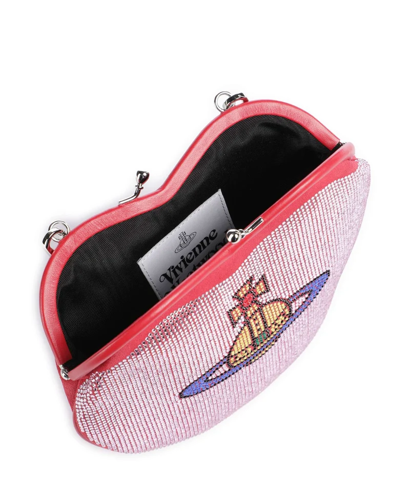 Vivienne Westwood Belle Heart Frame Diamante Sac bandoulière pink