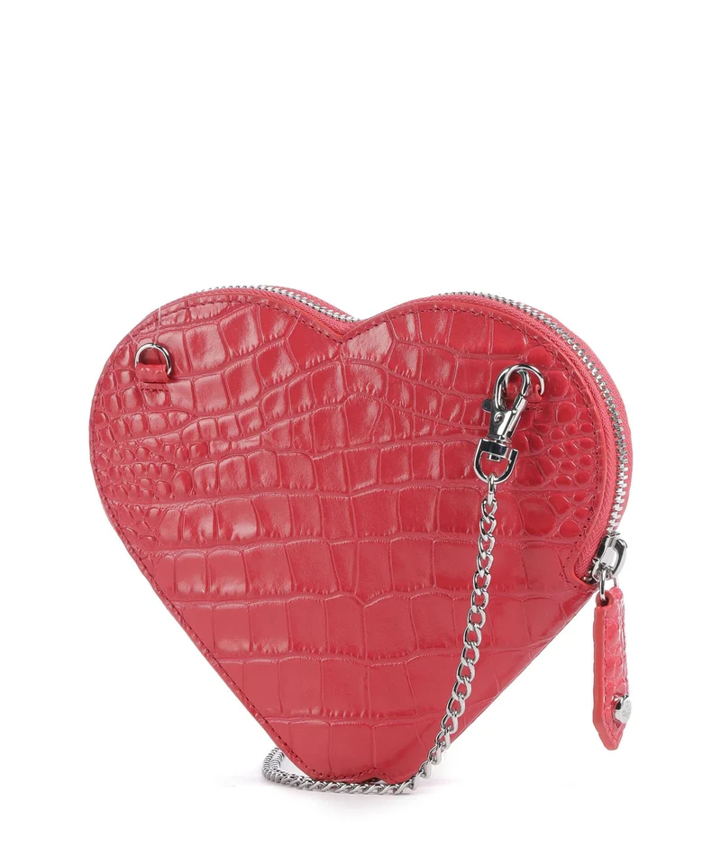 Vivienne Westwood Heart Embossed Croc Sac bandoulière coral