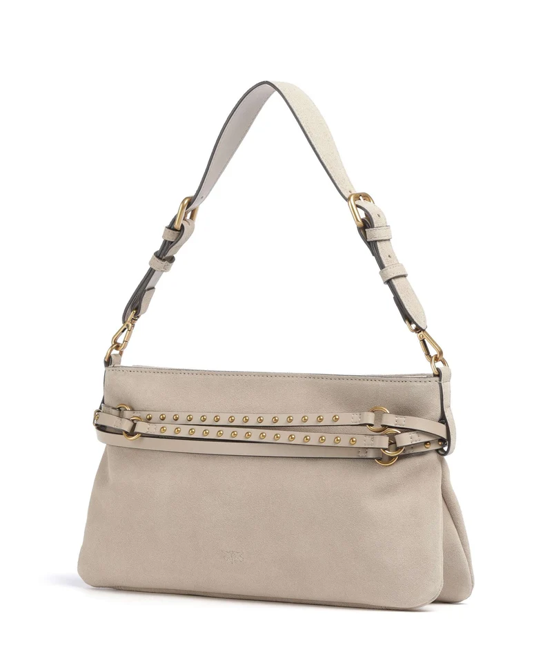 Pinko Belt Classic Sac porté épaule beige/grigio fumo/antique gold