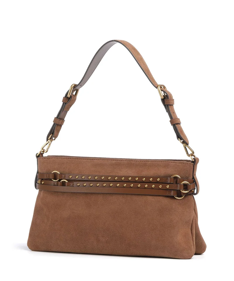 Pinko Belt Classic Sac porté épaule marrone/leone/antique gold