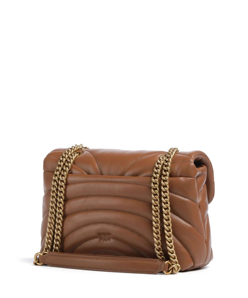 Pinko Love Puff Classic Sac porté épaule marrone/leone/antique gold