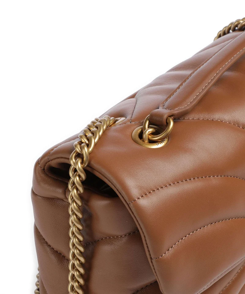 Pinko Love Puff Classic Sac porté épaule marrone/leone/antique gold