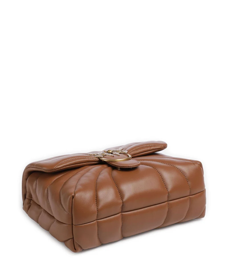Pinko Love Puff Classic Sac porté épaule marrone/leone/antique gold