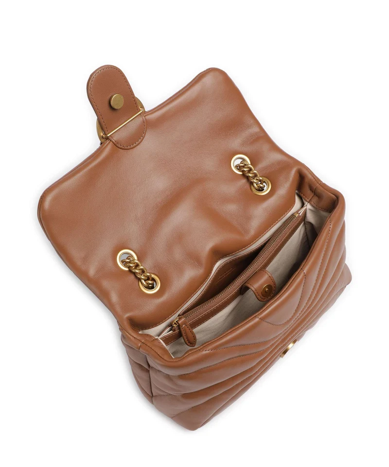 Pinko Love Puff Classic Sac porté épaule marrone/leone/antique gold
