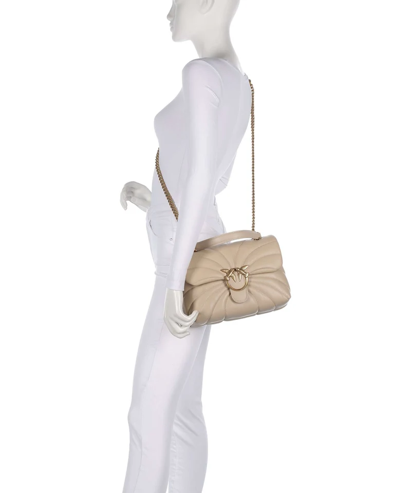 Pinko Love Puff Classic Sac porté épaule beige/grigio fumo/antique gold