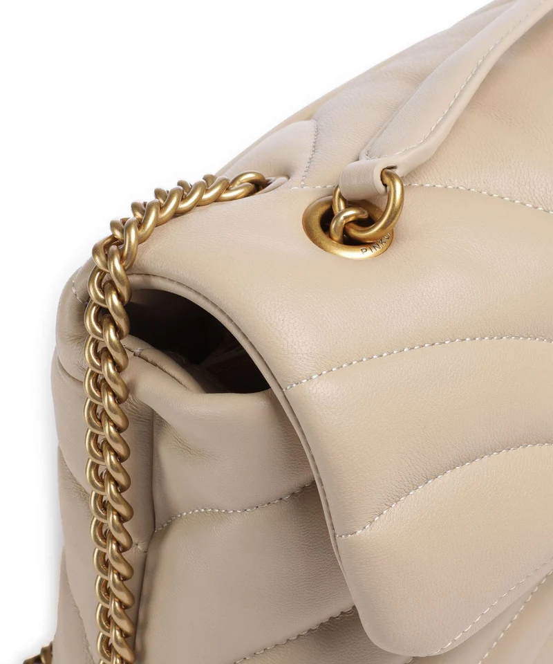 Pinko Love Puff Classic Sac porté épaule beige/grigio fumo/antique gold