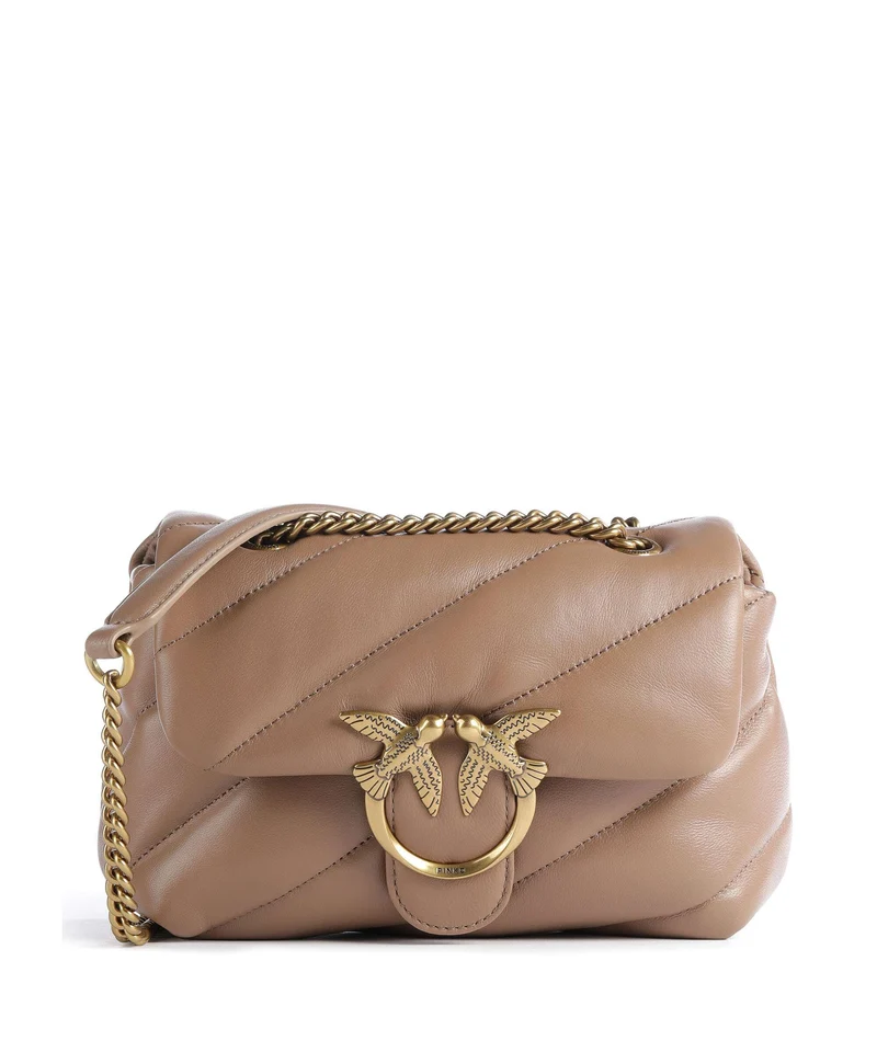Pinko Love Puff Mini Sac porté épaule biscotto zenzero/antique gold