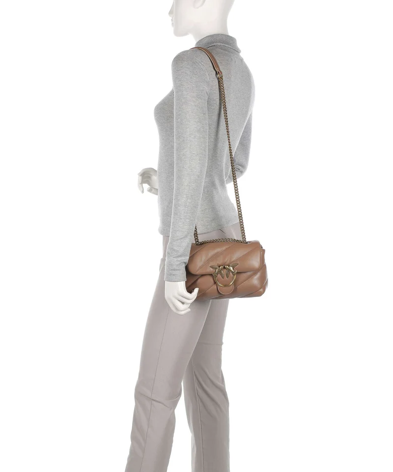 Pinko Love Puff Mini Sac porté épaule biscotto zenzero/antique gold