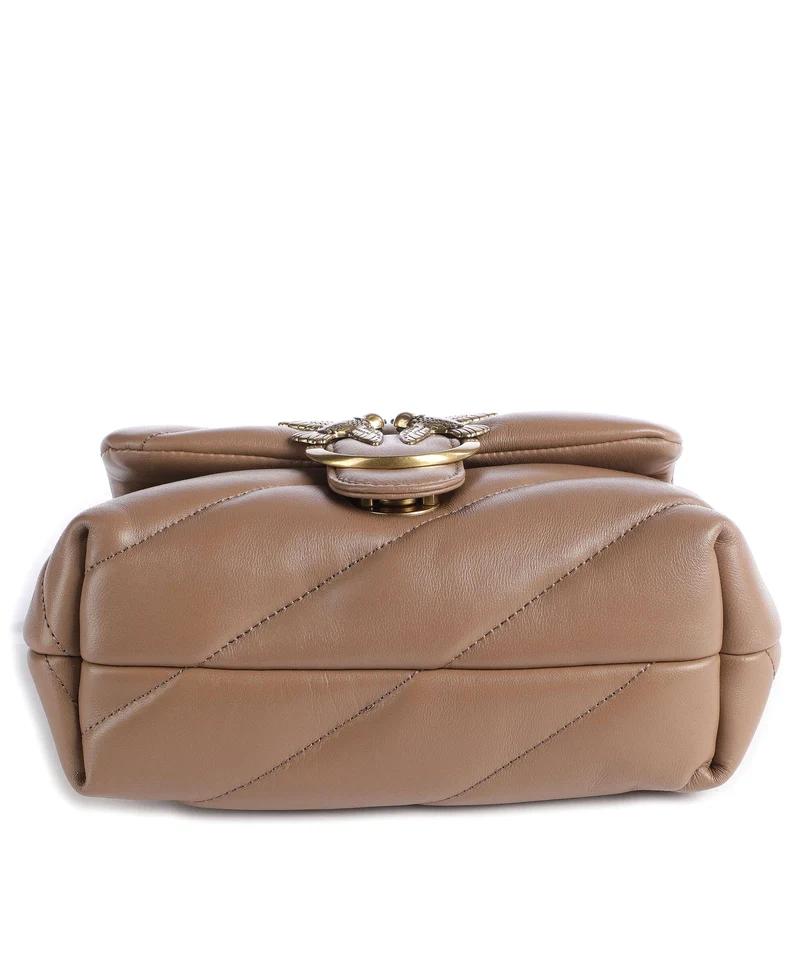 Pinko Love Puff Mini Sac porté épaule biscotto zenzero/antique gold