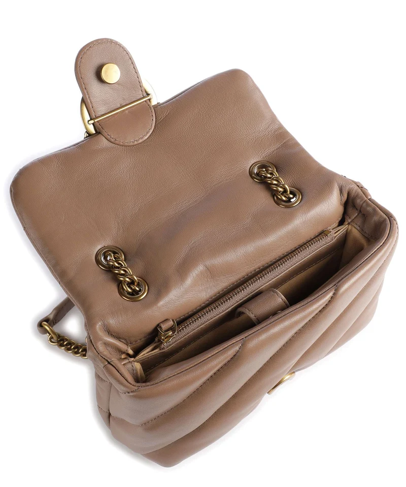 Pinko Love Puff Mini Sac porté épaule biscotto zenzero/antique gold