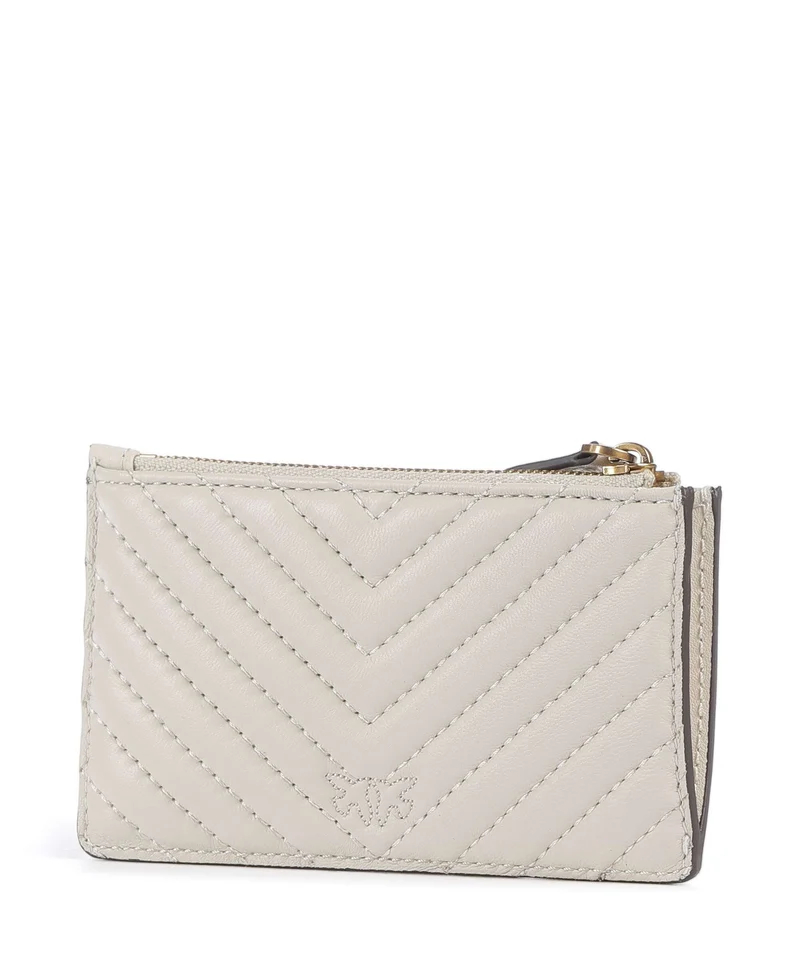 Pinko Airone Étui à cartes crédit bianco seta/antique gold