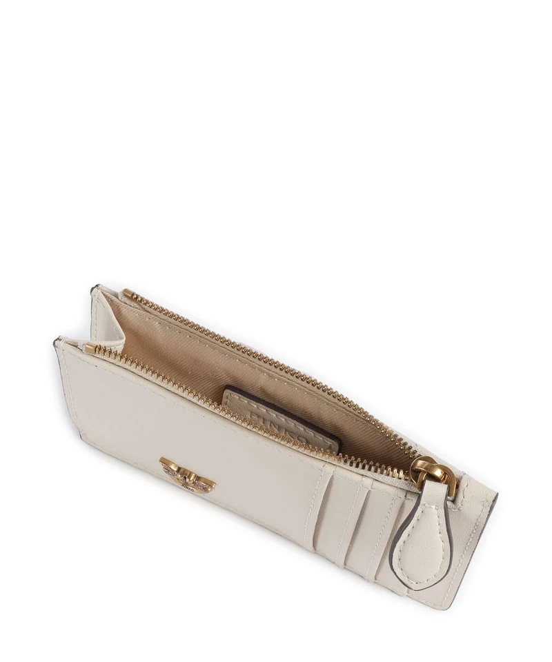 Pinko Airone Étui à cartes crédit bianco seta/antique gold