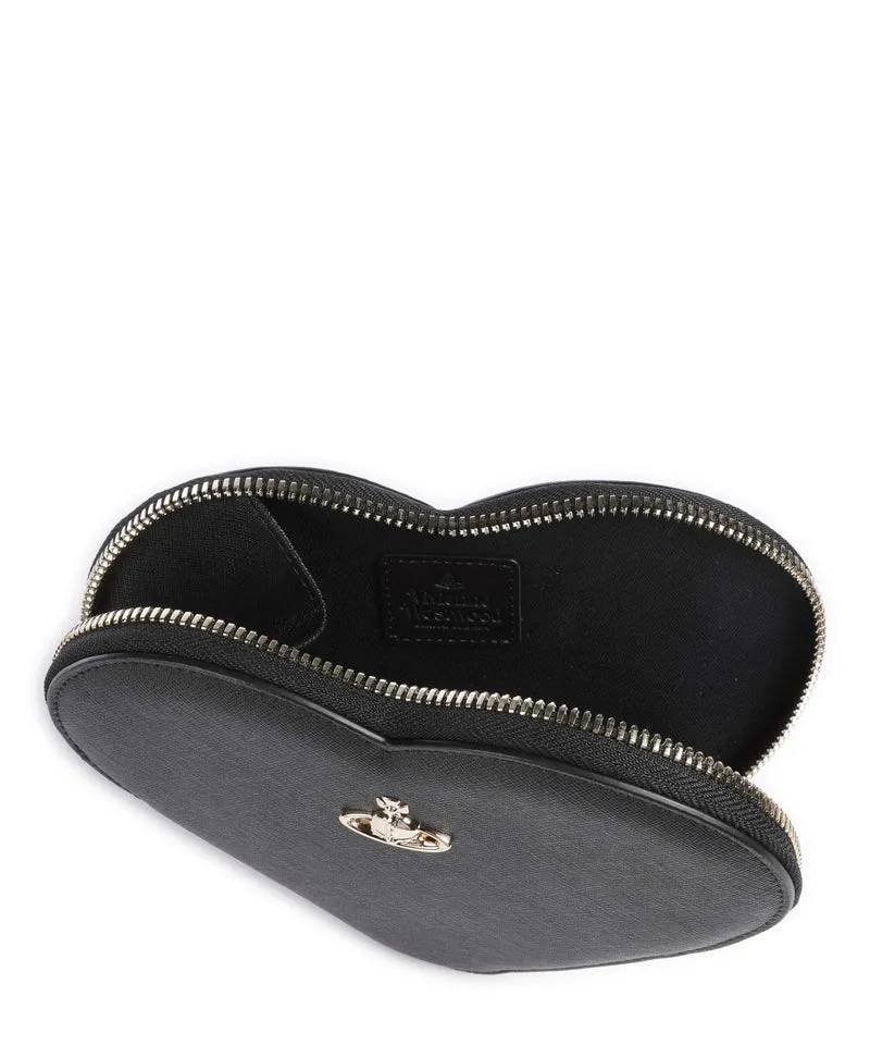 Vivienne Westwood Saffiano Heart Sac bandoulière black