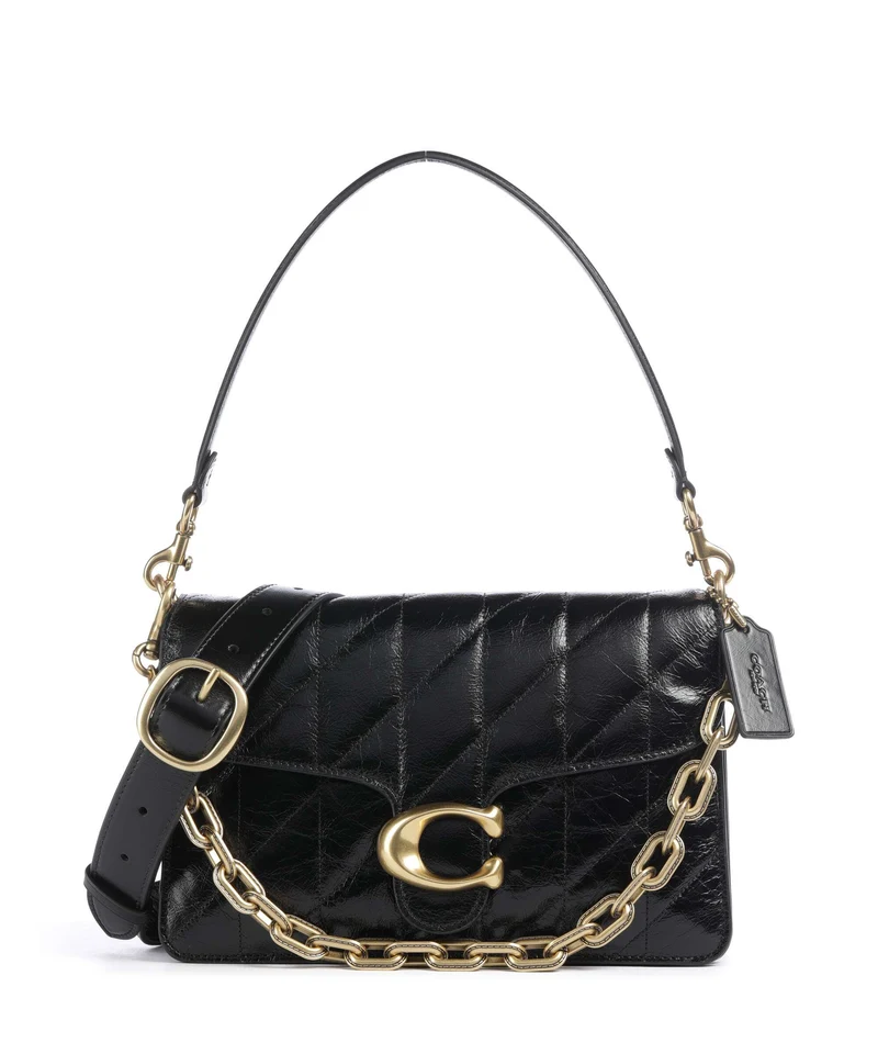 Coach Tabby Quilted Glazed Sac porté épaule black