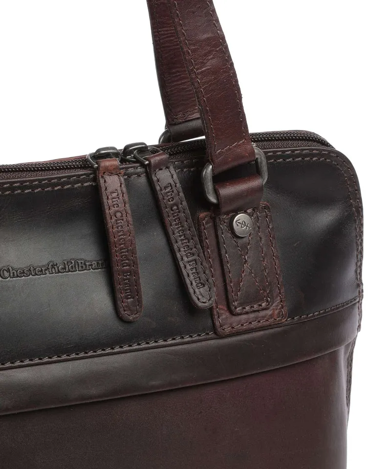 The Chesterfield Brand Wax Pull Up Cow Belgrado Sac porté épaule brown