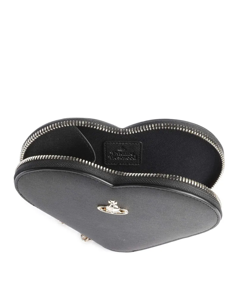 Vivienne Westwood Heart Saffiano Biogreen Sac bandoulière black