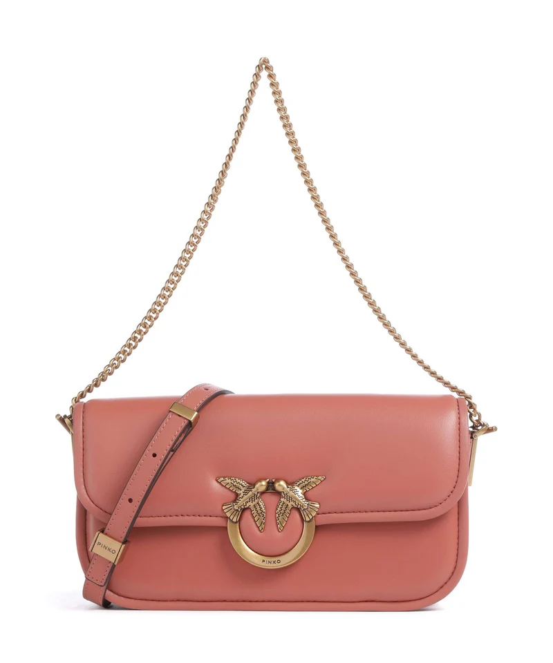 Pinko Love Box Horizontal Sac porté épaule marrone aragona/antique gold
