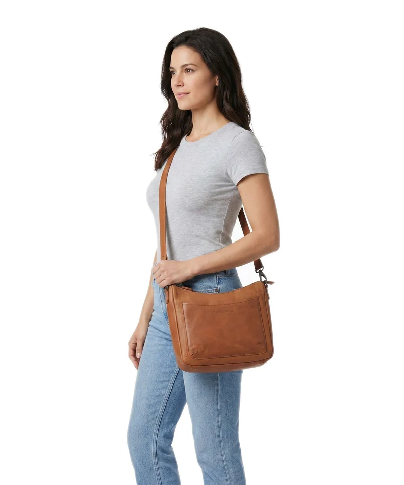 The Chesterfield Brand Wax Pull Up Cow Tivra Sac porté épaule cognac