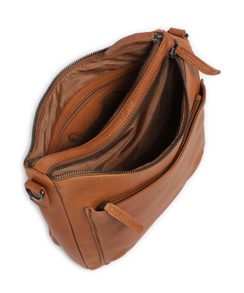 The Chesterfield Brand Wax Pull Up Cow Tivra Sac porté épaule cognac