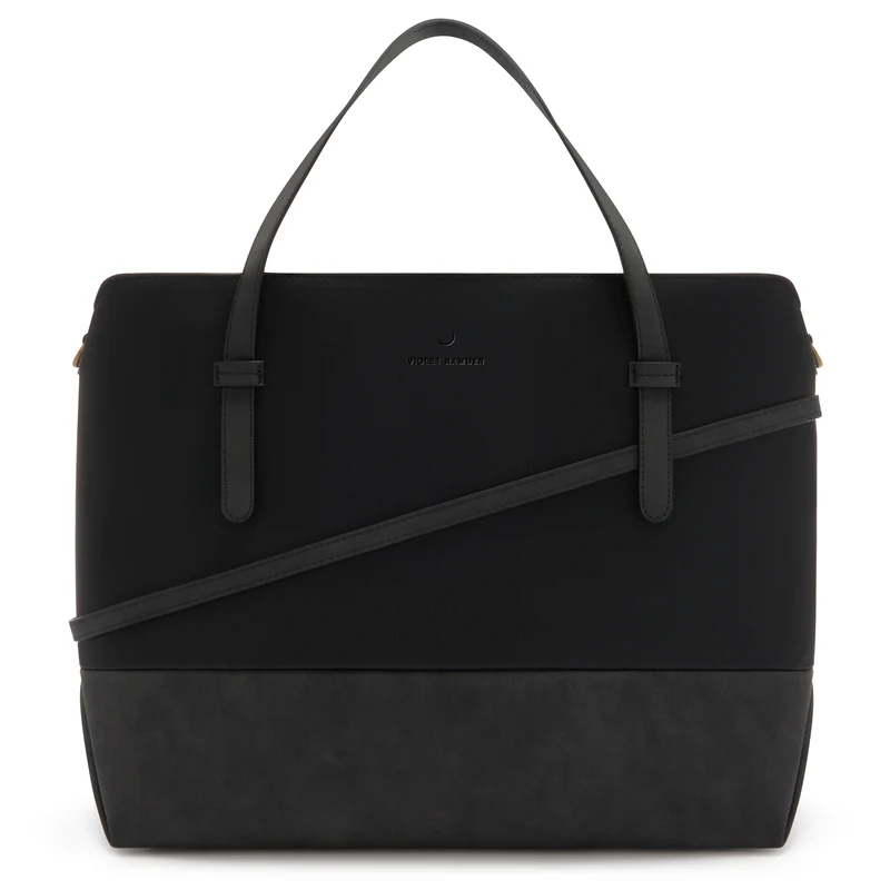 Violet Hamden Essential Bag Sac à Épaule Noir avec Compartiment pour Ordinateur Portable 13 pouces VH25034