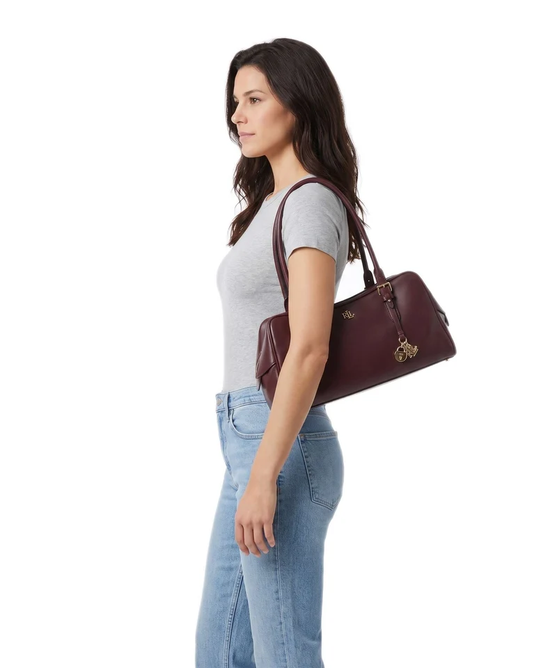 Lauren Ralph Lauren Marcy Sac porté épaule dark garnet